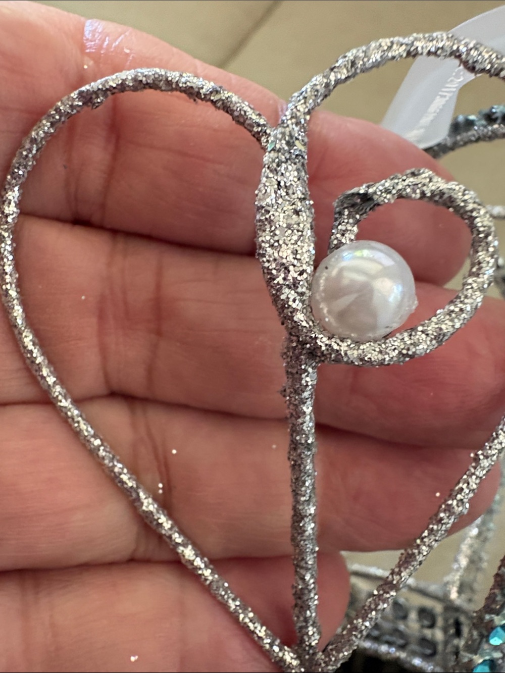 2 Wire Crown w faux pearls Holiday Christmas Ornament - Picture 14 of 14